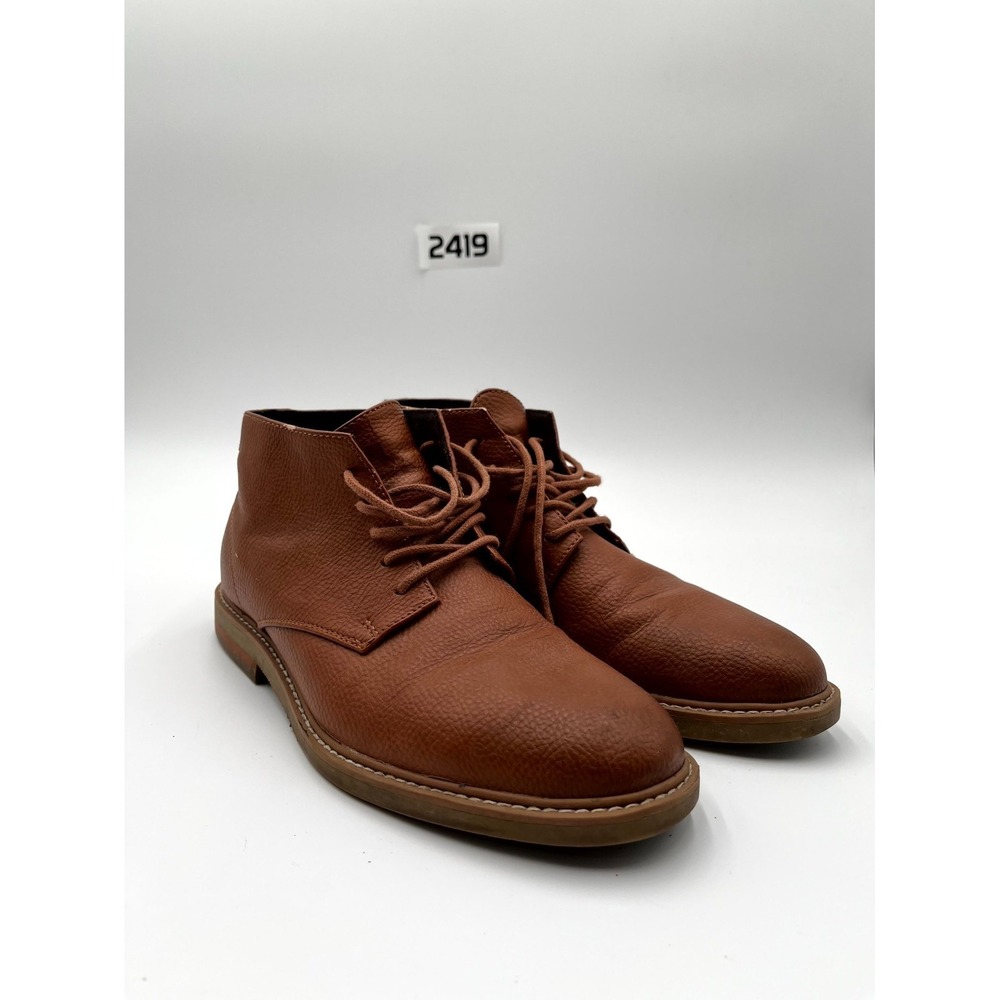 Kenneth Cole Unlisted Peyton Men's Boots 7.5‎ Brown Leather Lace Up Chukka Boots
